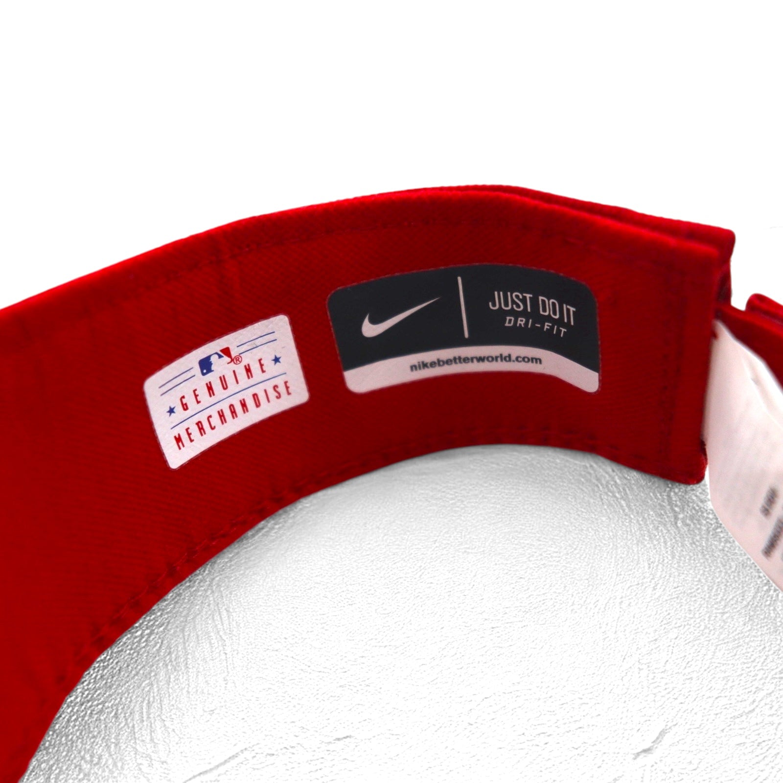 NIKEドライフィット サンバイザー キャップ FREE レッド MLB Los Angeles Angels スウォッシュ