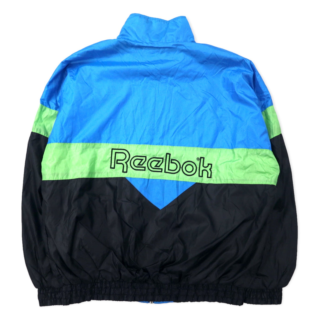 Reebok 90s Nylon Jacket Jersey M Blue Polyester Back Logo Embroidered