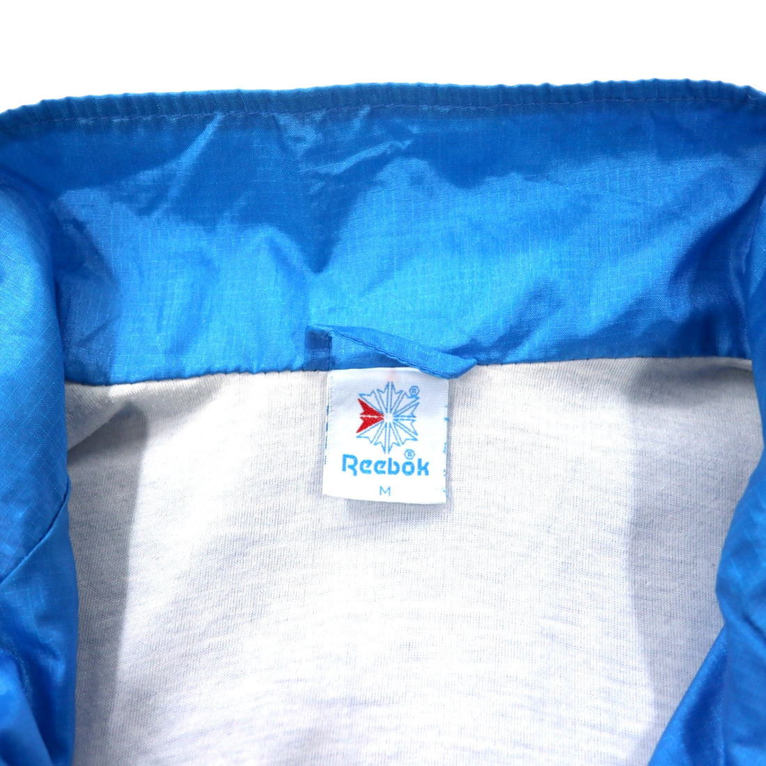 Reebok 90s Nylon Jacket Jersey M Blue Polyester Back Logo Embroidered