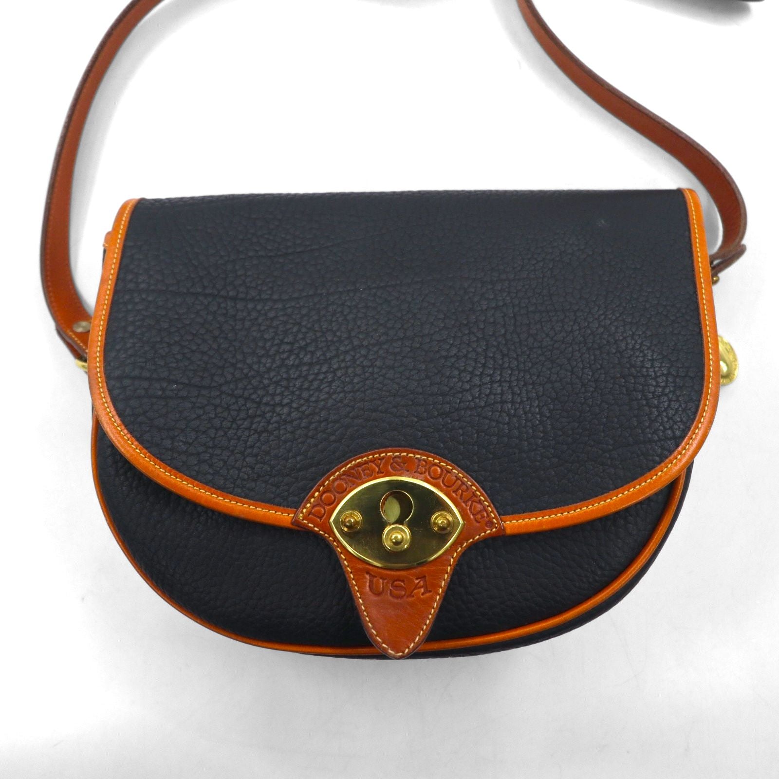 DOONEY &amp; BOURKE USA-MADE NAVIGATED ALL WEATHER GRAINED LEATHER SHOULDER BAG