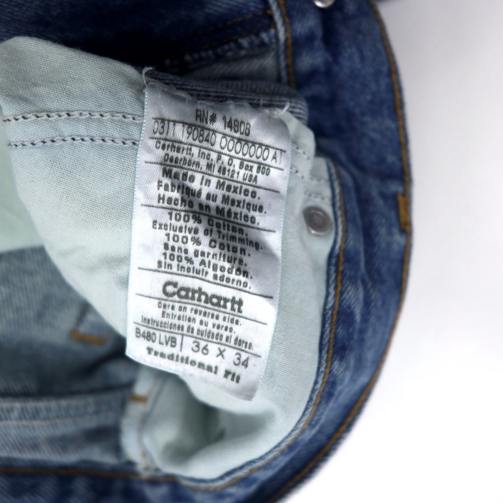 Carhartt Traditional Fit Denim Pants 36 Blue Cotton B480LVB Made in Mexico