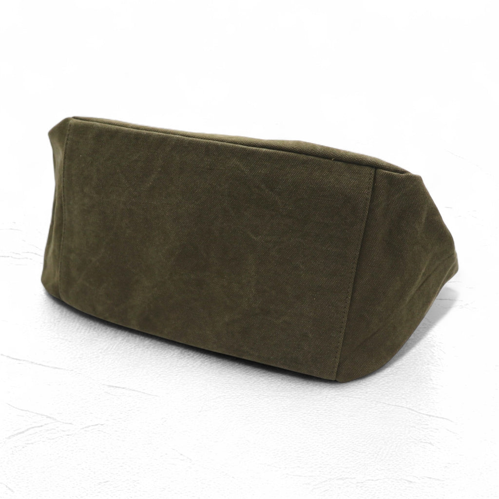 Dakota Leather Handle Canvas Tote Bag Shoulder Bag Khaki Cowhide 1530742 Unused