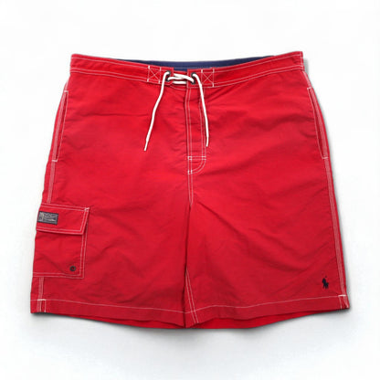 Polo by Ralph Lauren 90年代 ボードショーツ スイム ショーツ ハーフパンツ XL レッド ナイロン 水陸両用