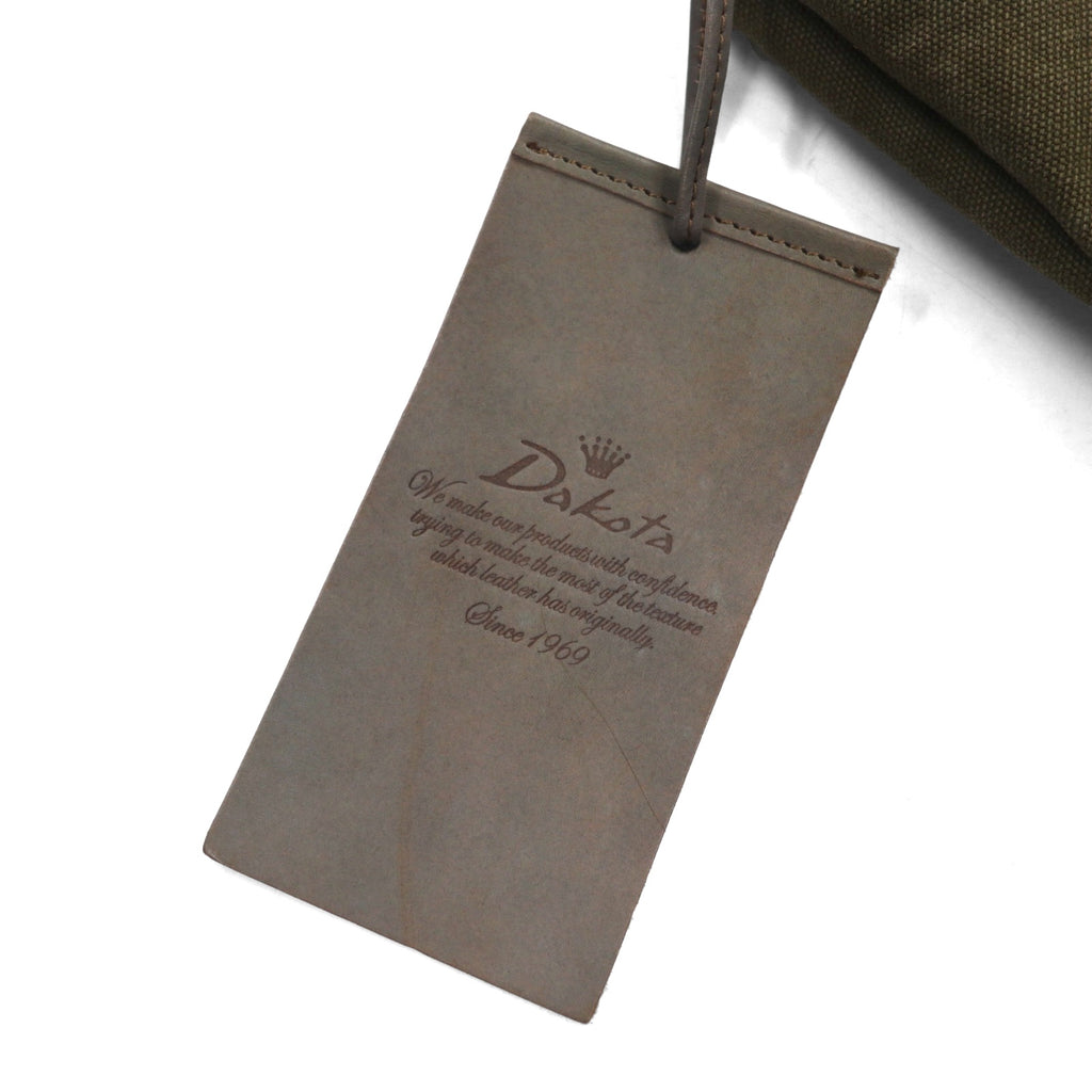 Dakota Leather Handle Canvas Tote Bag Shoulder Bag Khaki Cowhide 1530742 Unused