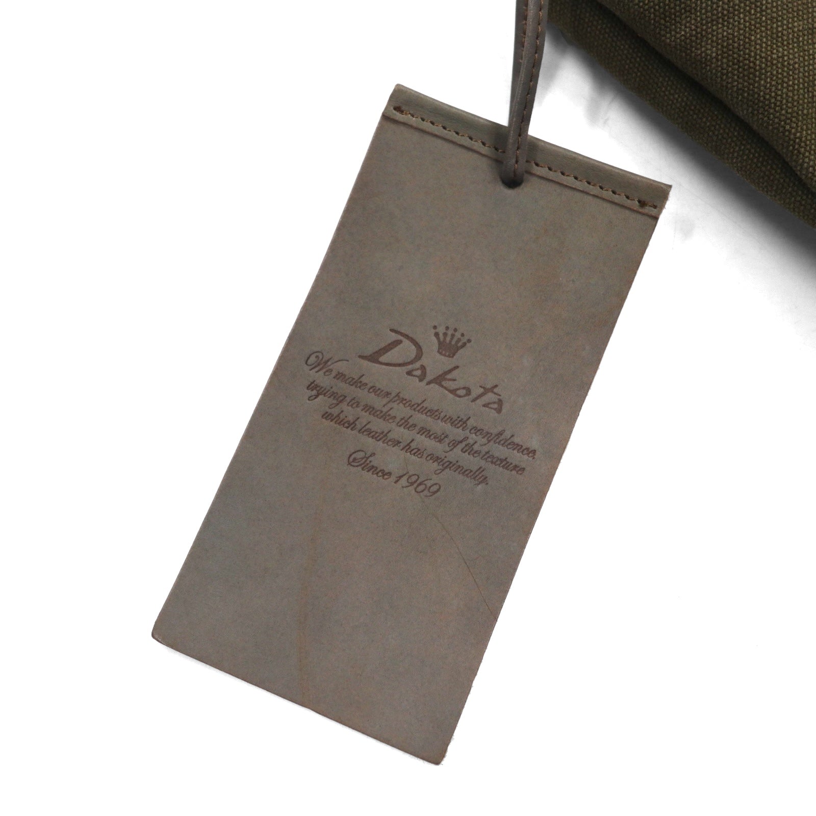 Dakota Leather Handle Canvas Tote Bag Shoulder Bag Khaki Cowhide 1530742 Unused