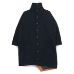 ka na ta Stand Collar Balloon Coat FREE Black Beige Bicolor Wool Made in Japan