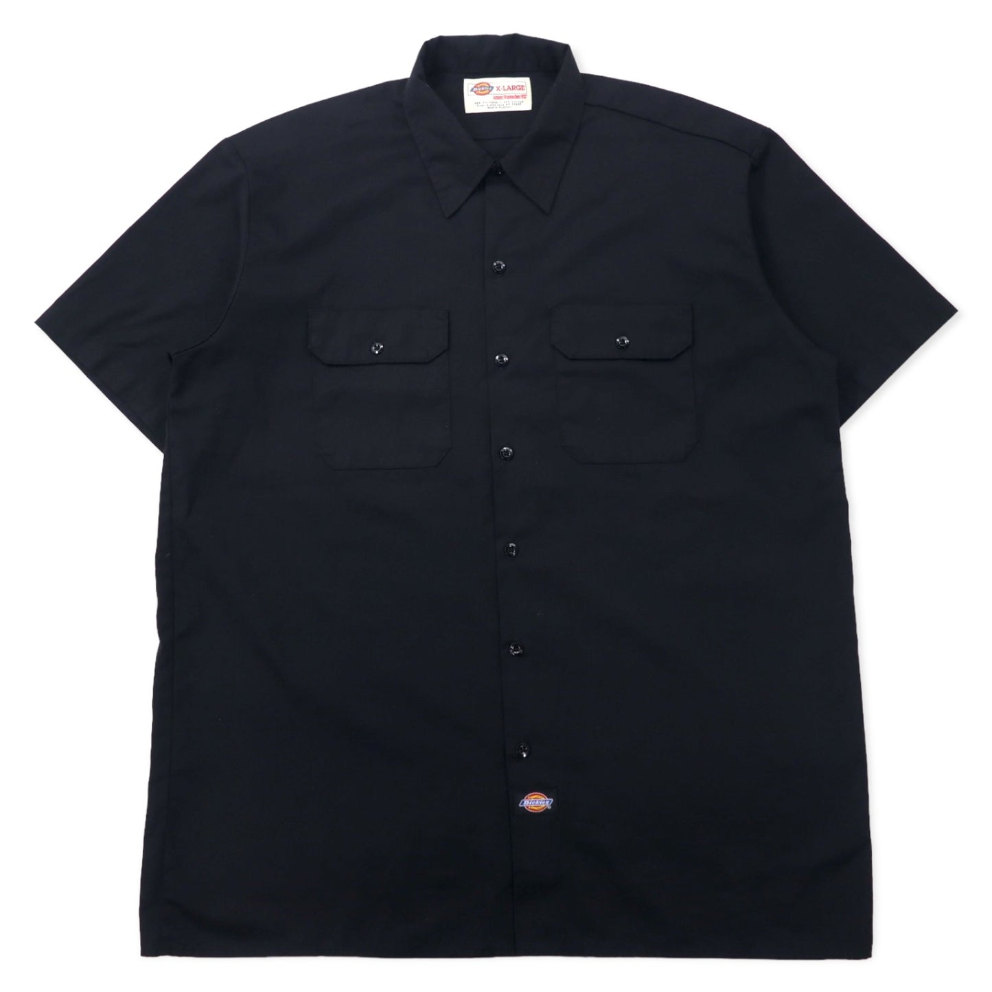 Dickies 半袖 ワークシャツ XL ブラック ポリエステル コットン ビッグサイズ