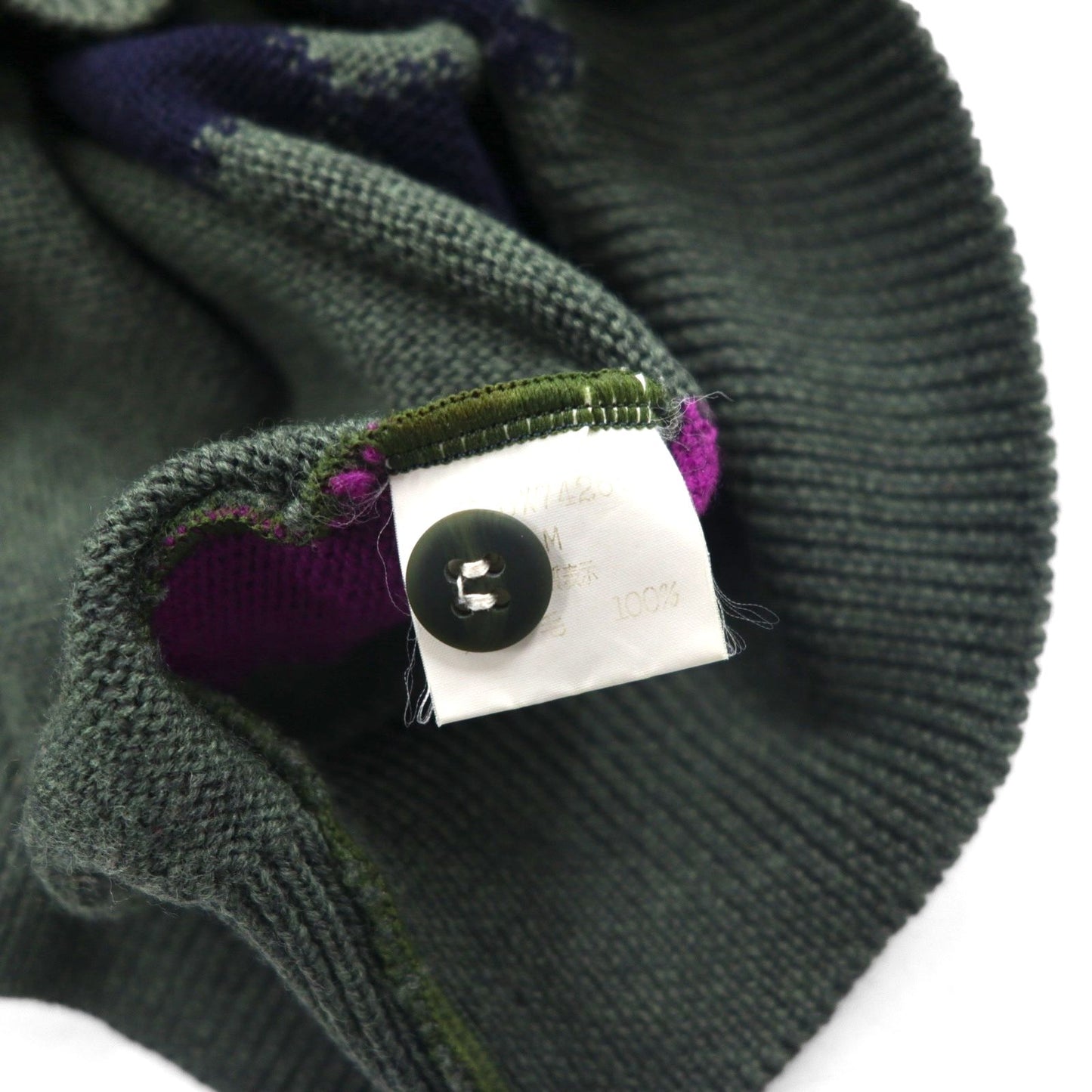 Christian Dior SPORTS 90年代 日本製 ポロニット セーター M チャコール ウール アーガイル