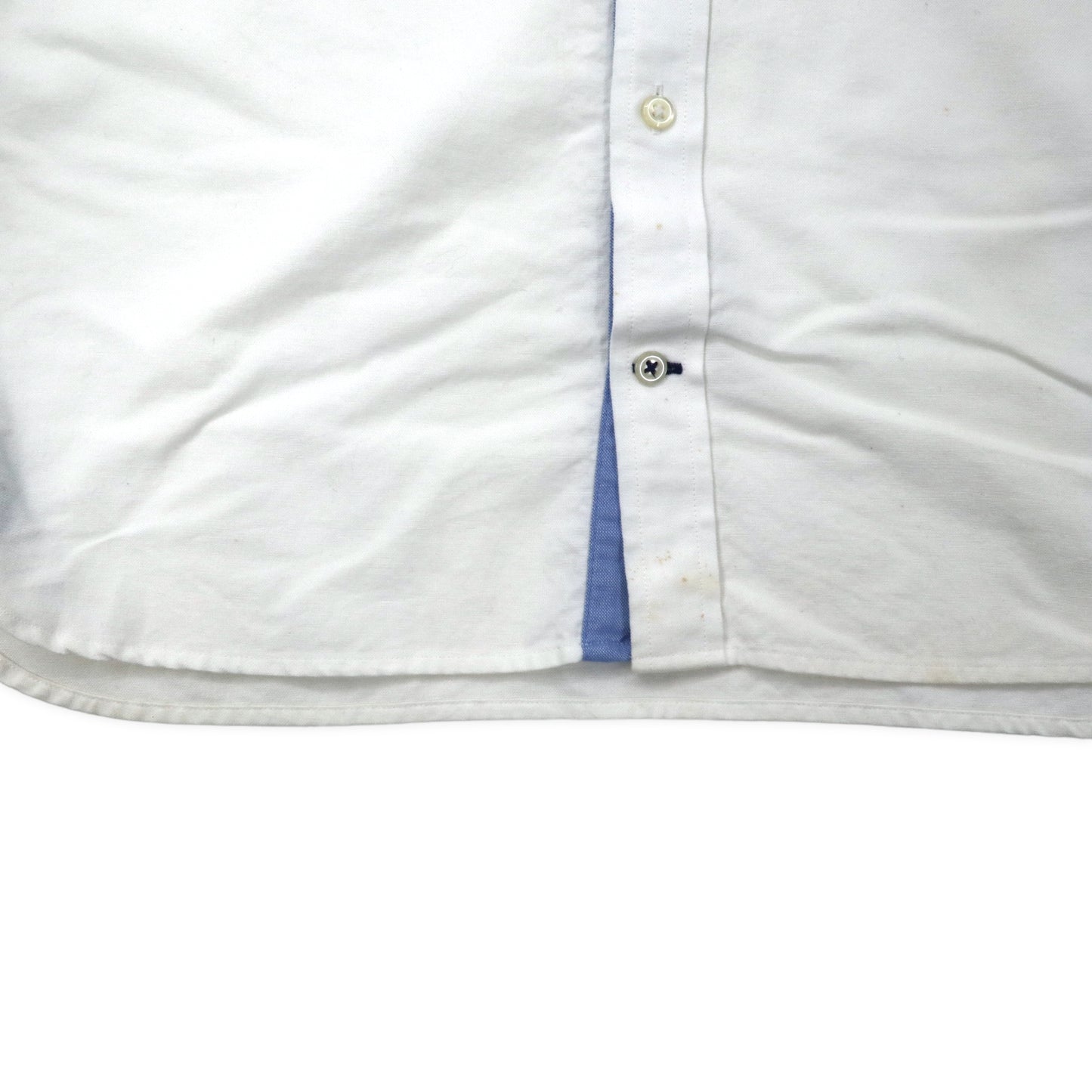 TOMMY HILFIGER オックスフォード ボタンダウンシャツ S ホワイト コットン Custom Fit ロゴワッペン