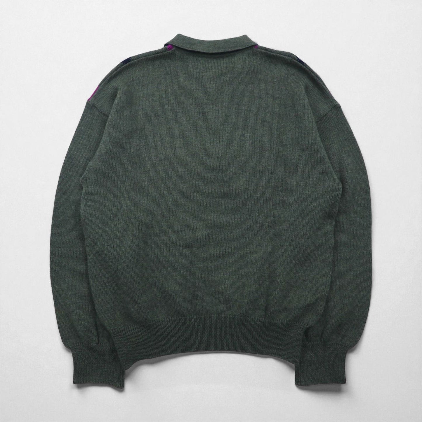 Christian Dior SPORTS 90年代 日本製 ポロニット セーター M チャコール ウール アーガイル