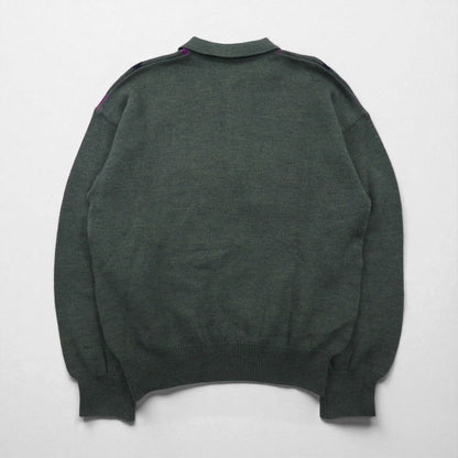 Christian Dior SPORTS 90年代 日本製 ポロニット セーター M チャコール ウール アーガイル
