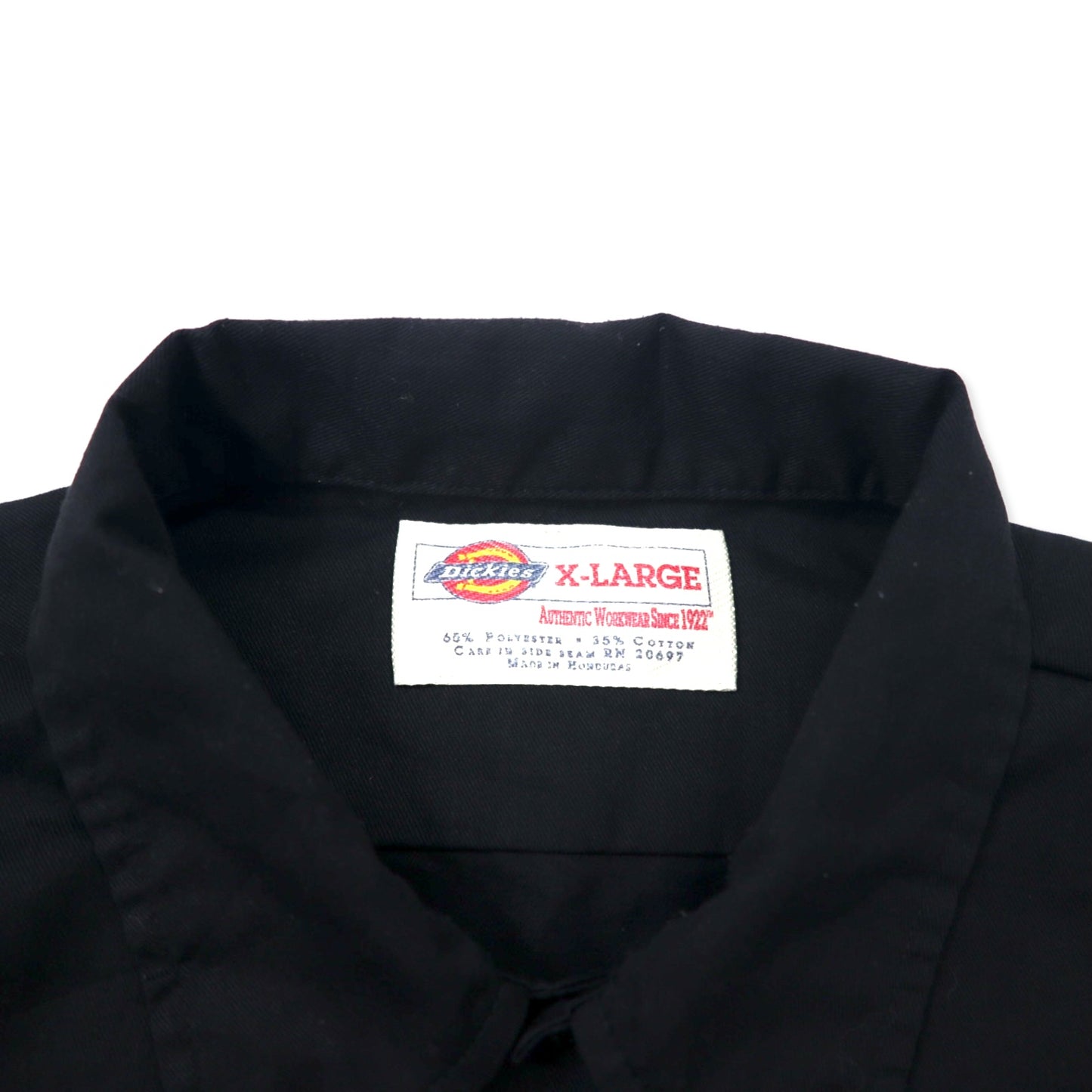 Dickies 半袖 ワークシャツ XL ブラック ポリエステル コットン ビッグサイズ