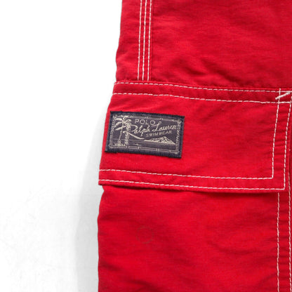 Polo by Ralph Lauren 90年代 ボードショーツ スイム ショーツ ハーフパンツ XL レッド ナイロン 水陸両用