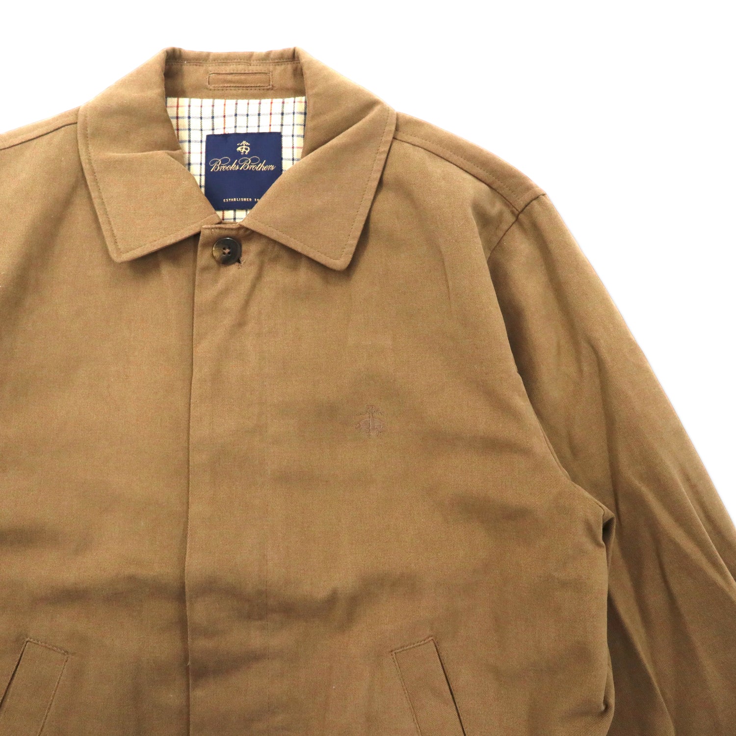 BROOKS BROTHERS Swing Top Harrington Jacket L Beige Cotton Lining