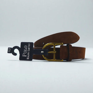 Polo Ralph Lauren イタリアンレザー ベルト ブラウン レザー ゴールド バックル 405188056-213 未使用品