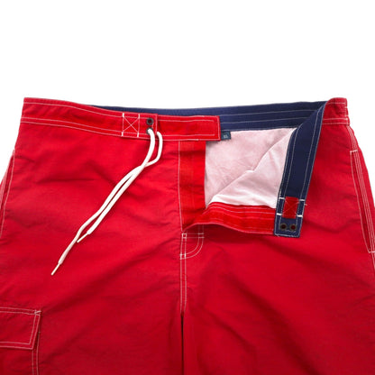 Polo by Ralph Lauren 90年代 ボードショーツ スイム ショーツ ハーフパンツ XL レッド ナイロン 水陸両用