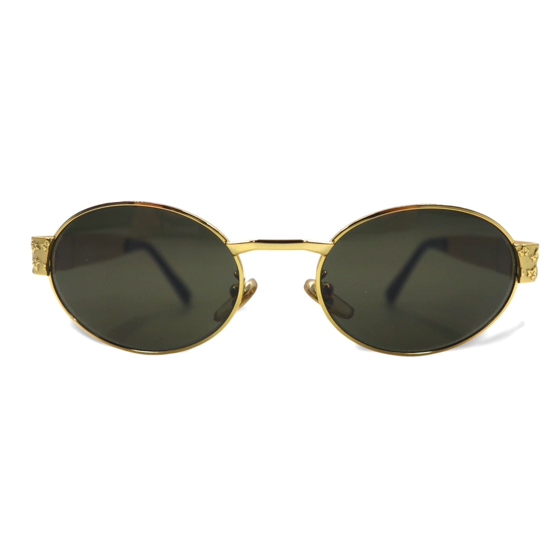 GIANNI VERSACE Vintage Made in Italy Medusa Gunmetal Sunglasses Oval Gold X01 58M