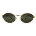 GIANNI VERSACE Vintage Made in Italy Medusa Gunmetal Sunglasses Oval Gold X01 58M