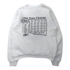 Hanes USA製 90年代 ACTIVE WEAR フットボール プリント スウェット L ホワイト コットン 裏起毛 両面プリント WAYNOKA RAILS