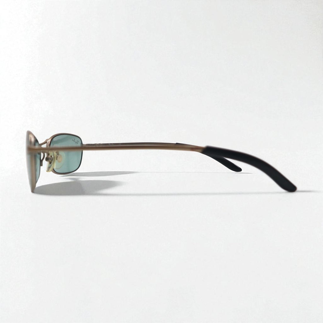 Ray-Ban Rectangle Sunglasses, Metal Frame, Gold, RB3210, 026/82, 55-18-130