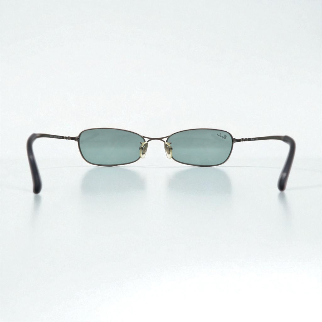 Ray-Ban Rectangle Sunglasses, Metal Frame, Gold, RB3210, 026/82, 55-18-130