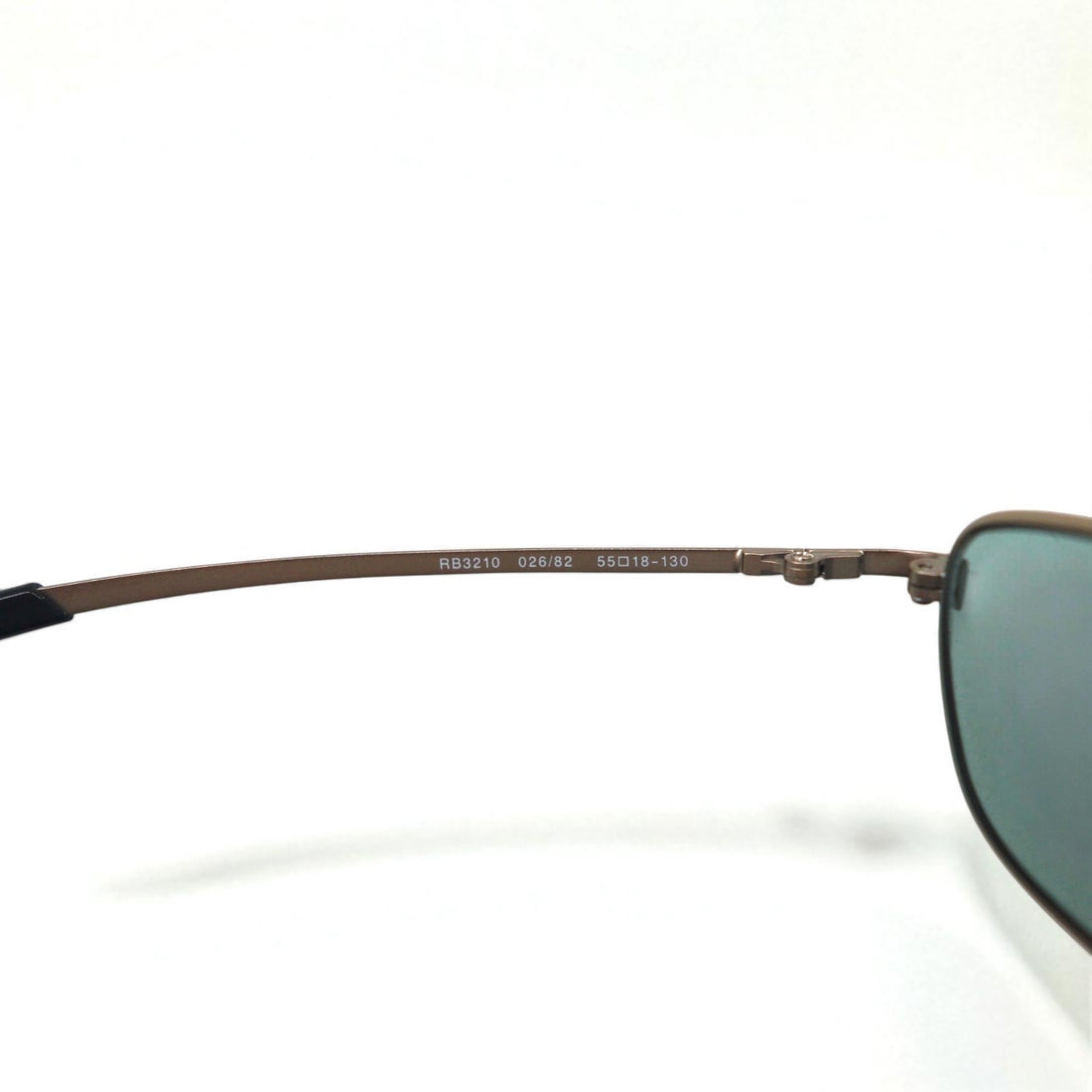 Ray-Ban Rectangle Sunglasses, Metal Frame, Gold, RB3210, 026/82, 55-18-130
