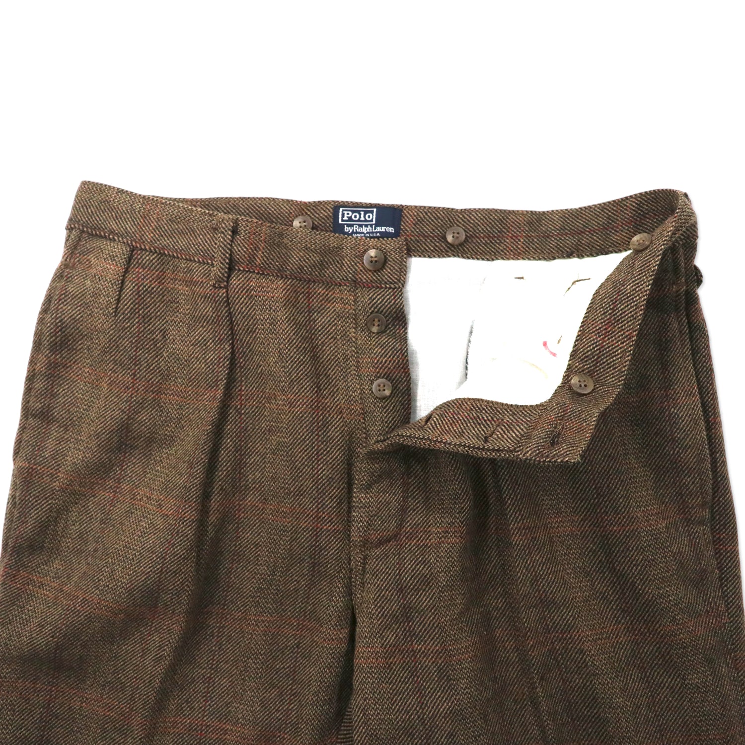 USA Made Polo by Ralph Lauren Tweed Tack Slacks Pants 36 Brown