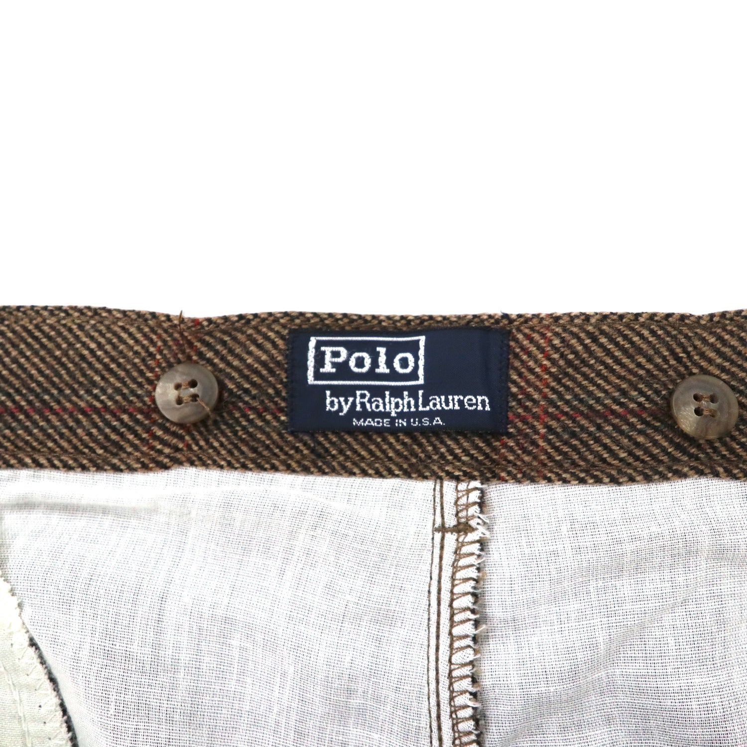 USA Made Polo by Ralph Lauren Tweed Tack Slacks Pants 36 Brown