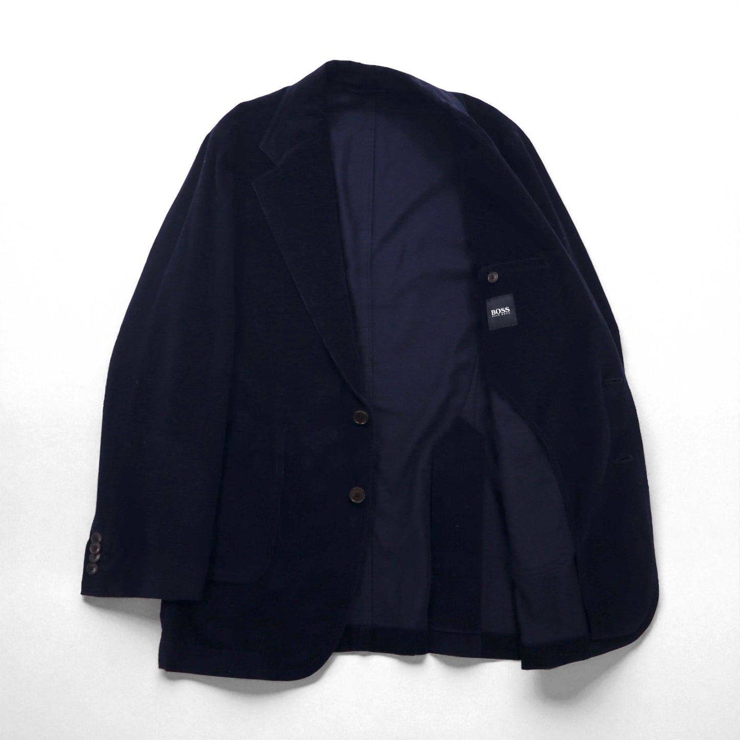 HUGO BOSS 2B Corduroy Tailored Jacket/Blazer, Size L, Navy, Made in Poland