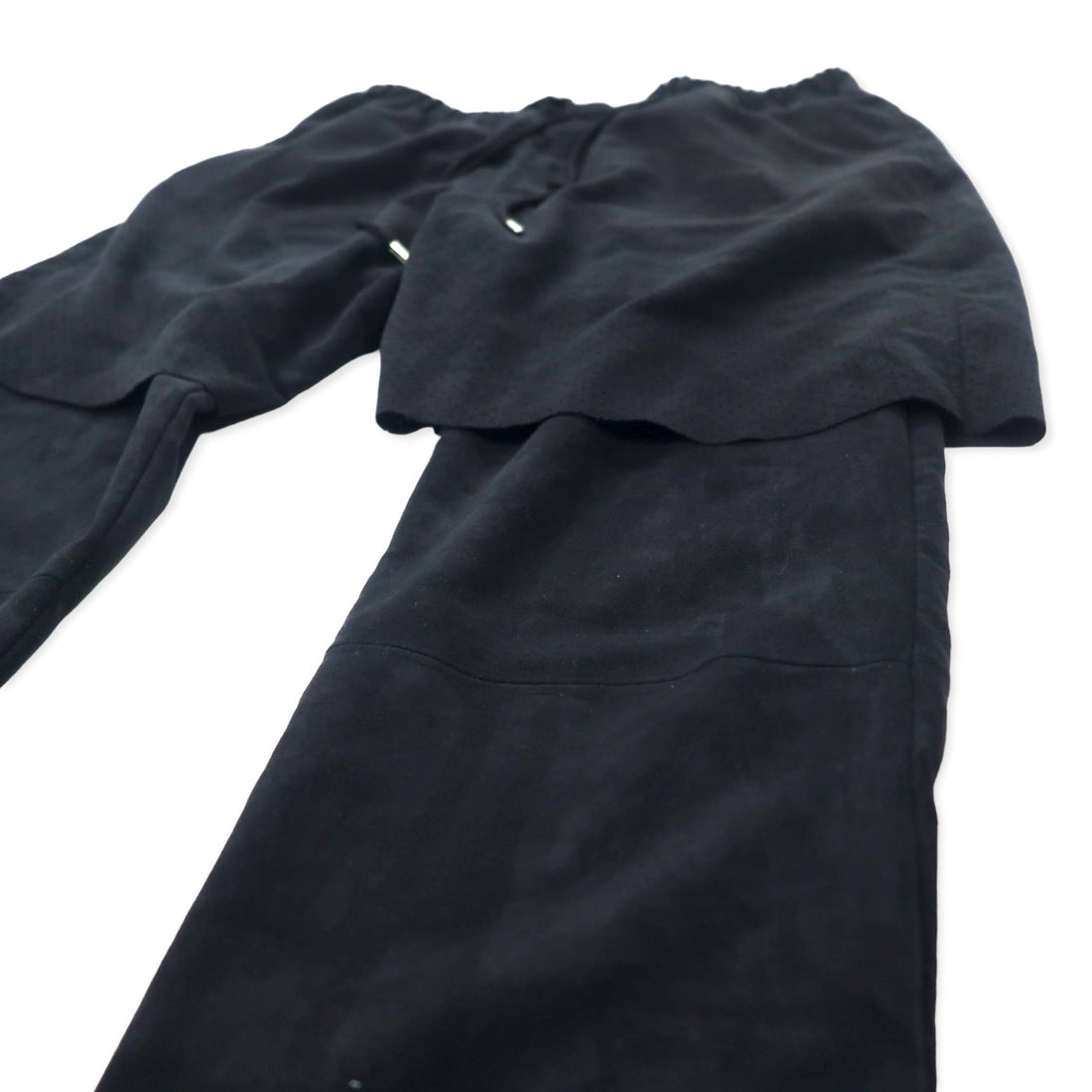 Sasquatch Fabrix Faux Suede Leather Layered Pants M Black Polyester 16AW-PA-007 Made in Japan