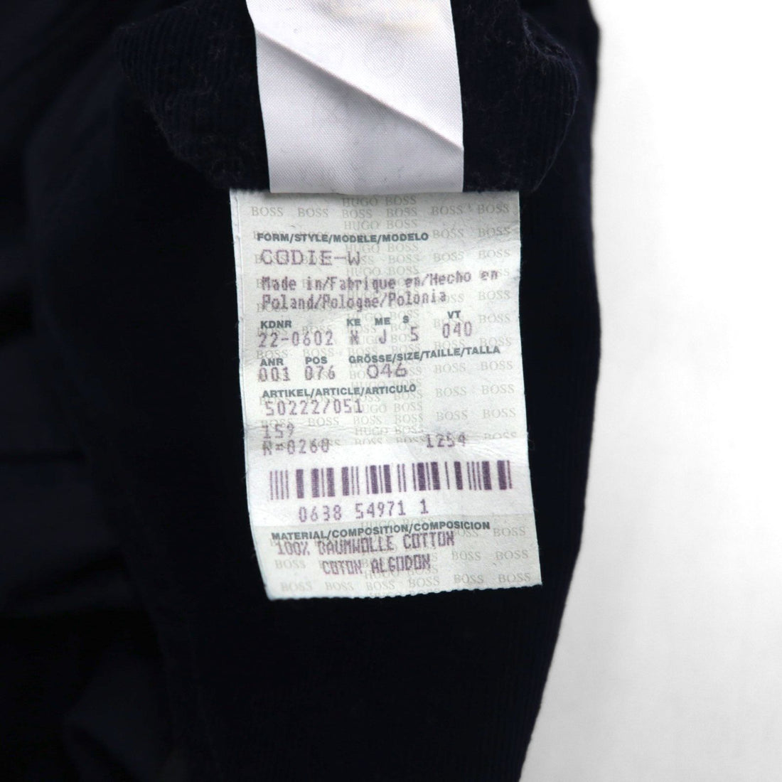 HUGO BOSS 2B Corduroy Tailored Jacket/Blazer, Size L, Navy, Made in Poland