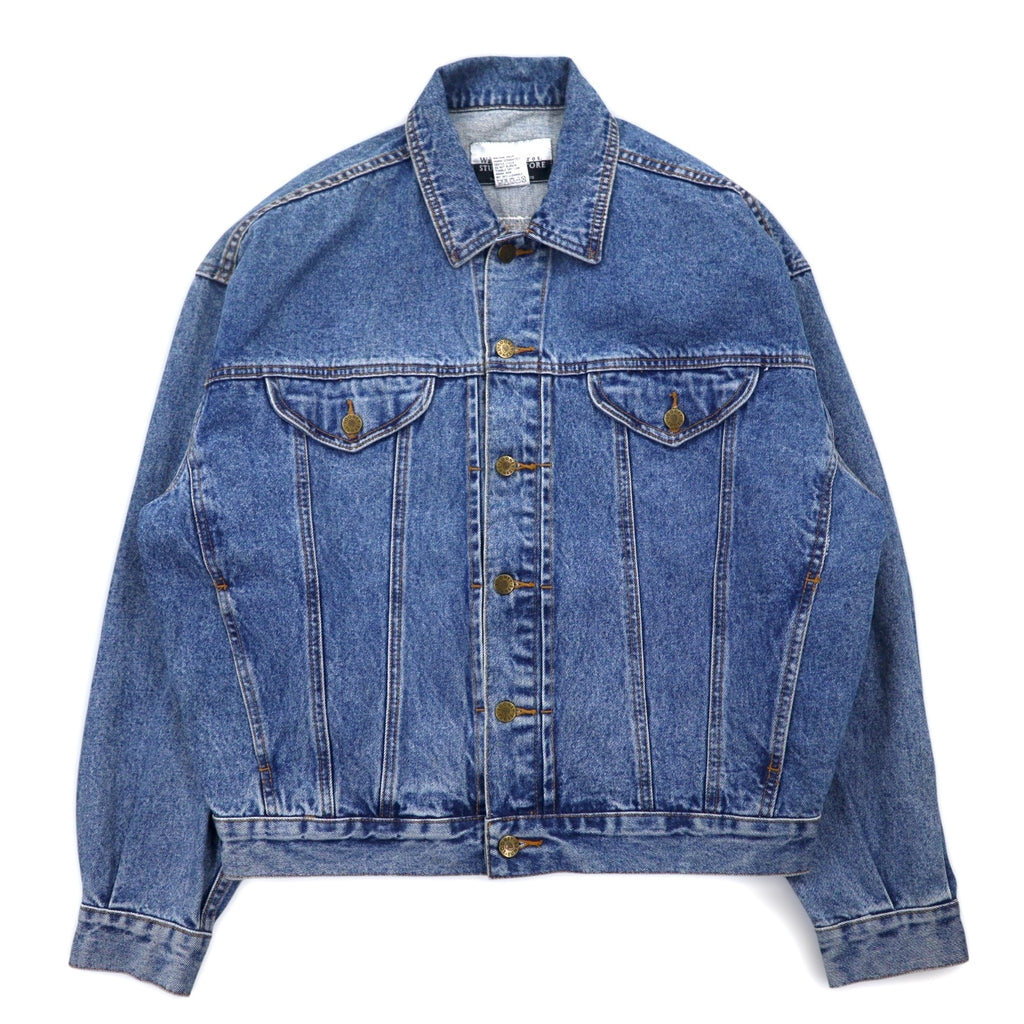 90年代 Warner Bros. ルーニーチューンズ キャラクター刺繍 デニムジャケット Gジャン M インディゴ ブルー コットン