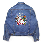 90年代 Warner Bros. ルーニーチューンズ キャラクター刺繍 デニムジャケット Gジャン M インディゴ ブルー コットン