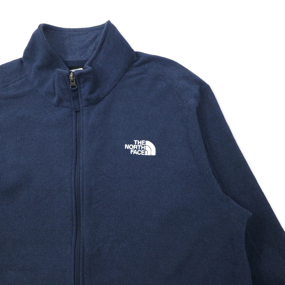 THE NORTH FACE Full Zip Fleece Jacket XL Navy Polyester One Point Logo Embroidery