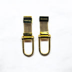 GUCCI Made in Italy Separate Key Holder Key Ring Gold Metal Mesh