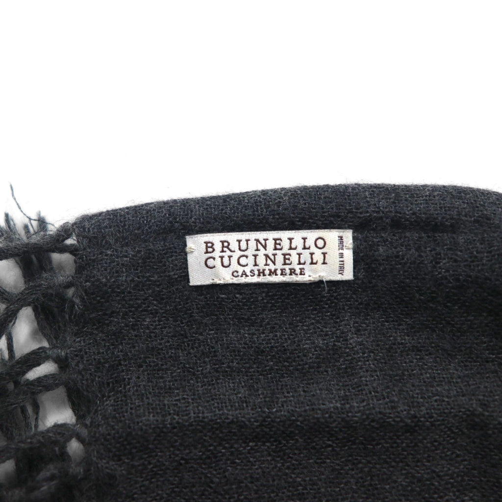 BRUNELLO CUCINELLI Italian Cashmere Fringe Scarf, Gray