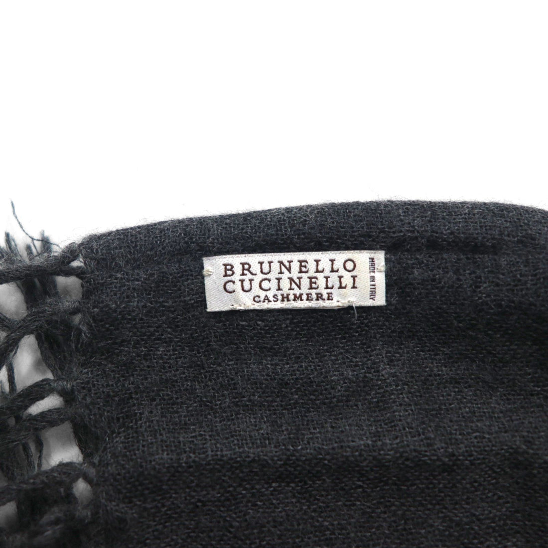 BRUNELLO CUCINELLI Italian Cashmere Fringe Scarf, Gray