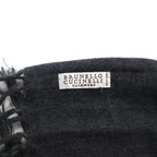 BRUNELLO CUCINELLI Italian Cashmere Fringe Scarf, Gray