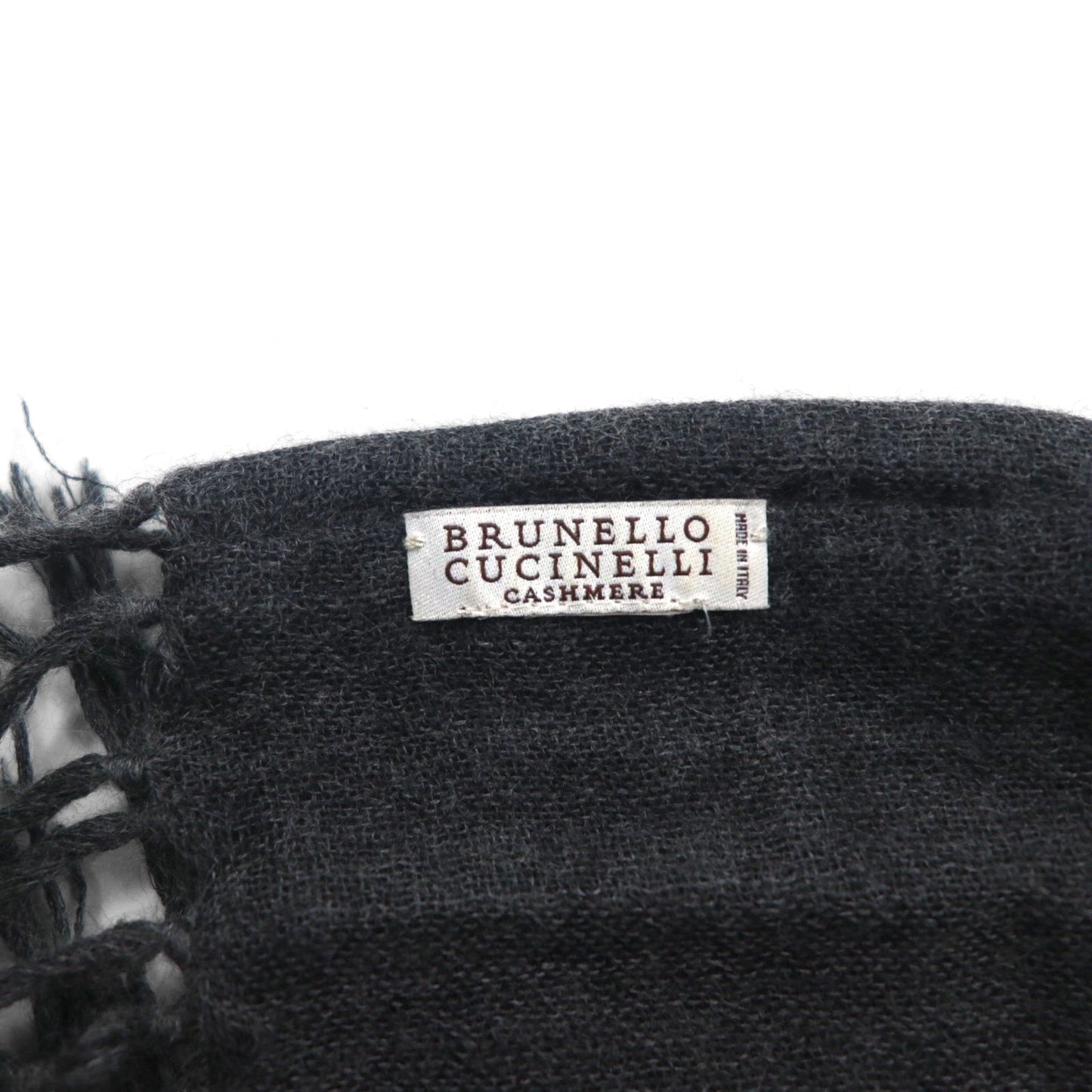 BRUNELLO CUCINELLI イタリア製 カシミヤ フリンジ マフラー グレー