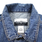 90年代 Warner Bros. ルーニーチューンズ キャラクター刺繍 デニムジャケット Gジャン M インディゴ ブルー コットン