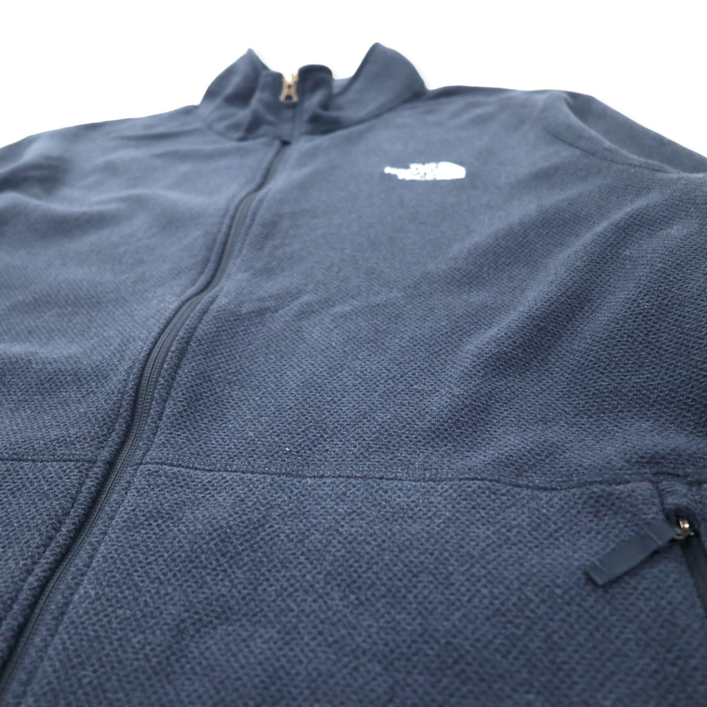 THE NORTH FACE Full Zip Fleece Jacket XL Navy Polyester One Point Logo Embroidery