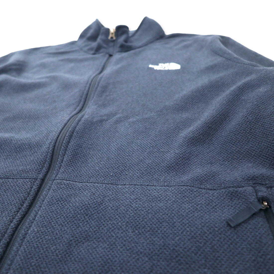 THE NORTH FACE Full Zip Fleece Jacket XL Navy Polyester One Point Logo Embroidery