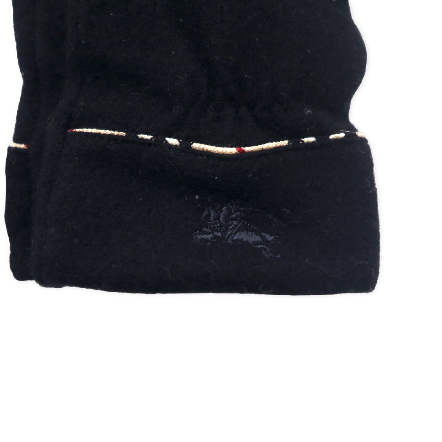 BURBERRY グローブ 手袋 ウール ブラック ワンポイントロゴ刺繍 日本製 未使用品