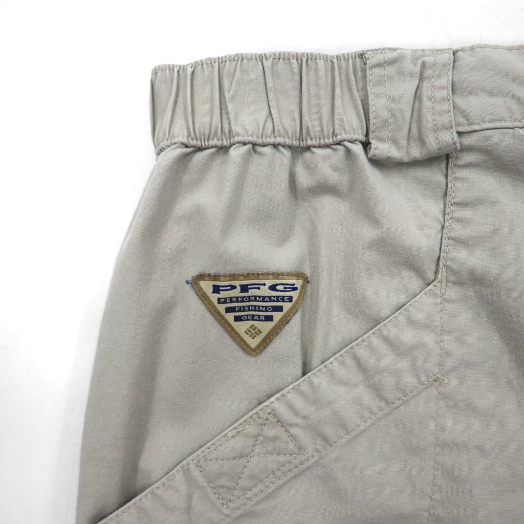 Columbia PFG Bush Shorts, Large, Beige, Cotton, Pocket, FM8100