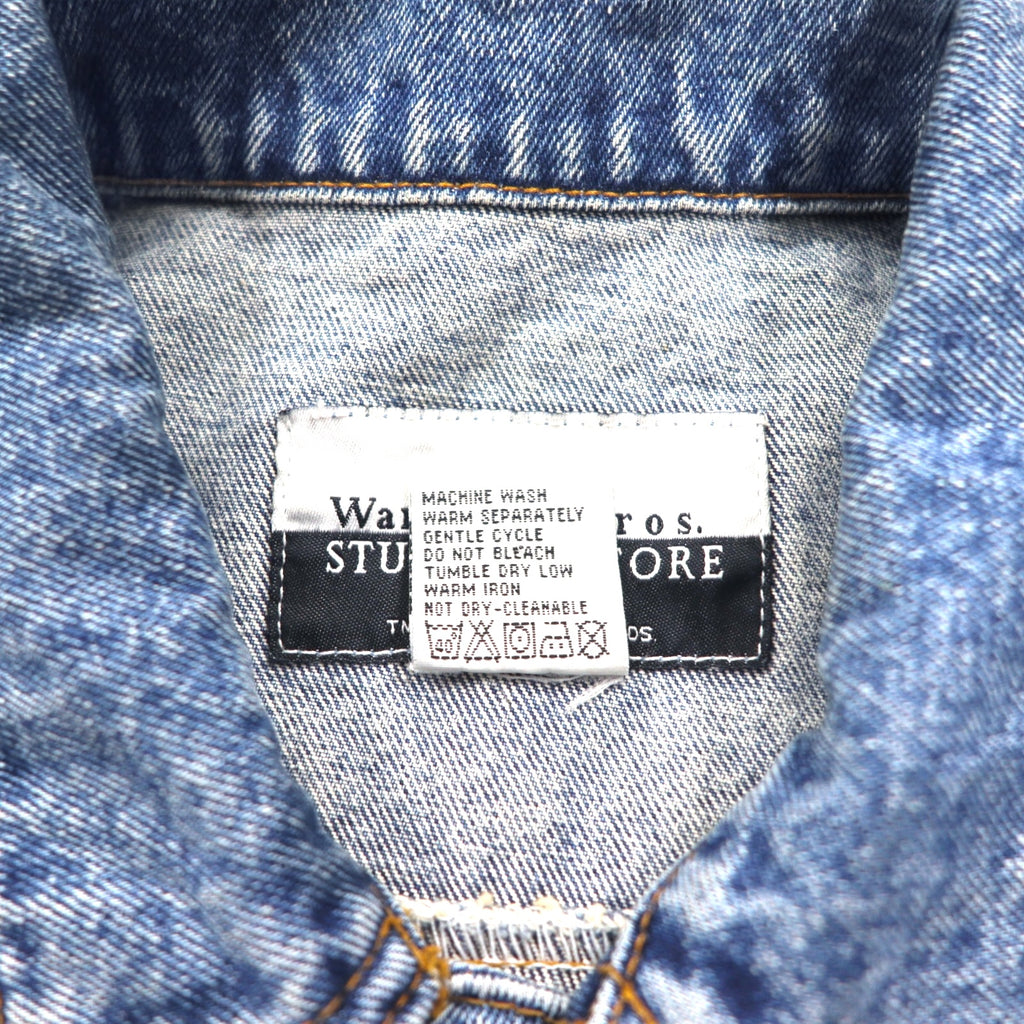 90年代 Warner Bros. ルーニーチューンズ キャラクター刺繍 デニムジャケット Gジャン M インディゴ ブルー コットン