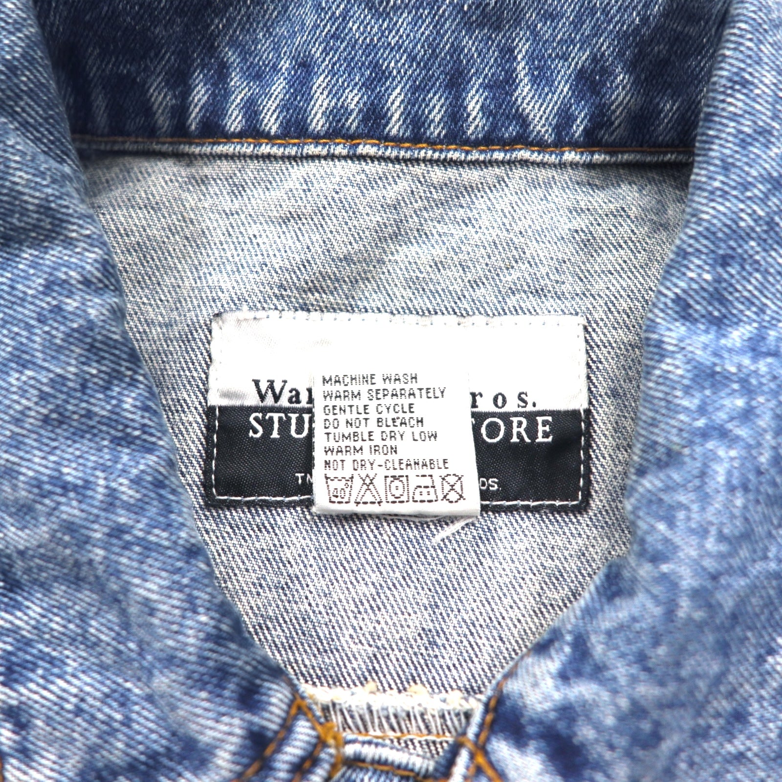 90年代 Warner Bros. ルーニーチューンズ キャラクター刺繍 デニムジャケット Gジャン M インディゴ ブルー コットン