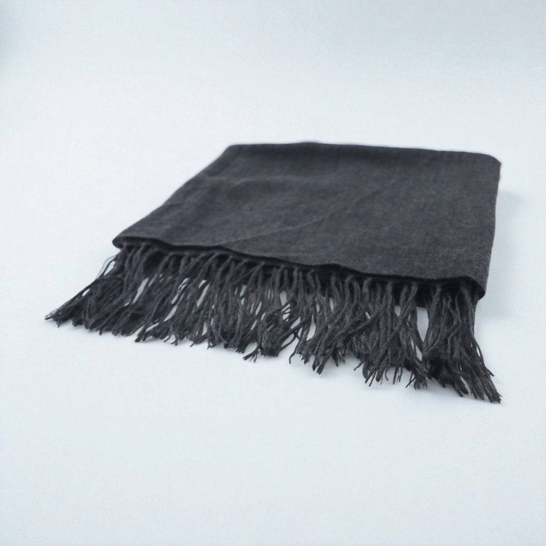 BRUNELLO CUCINELLI Italian Cashmere Fringe Scarf, Gray