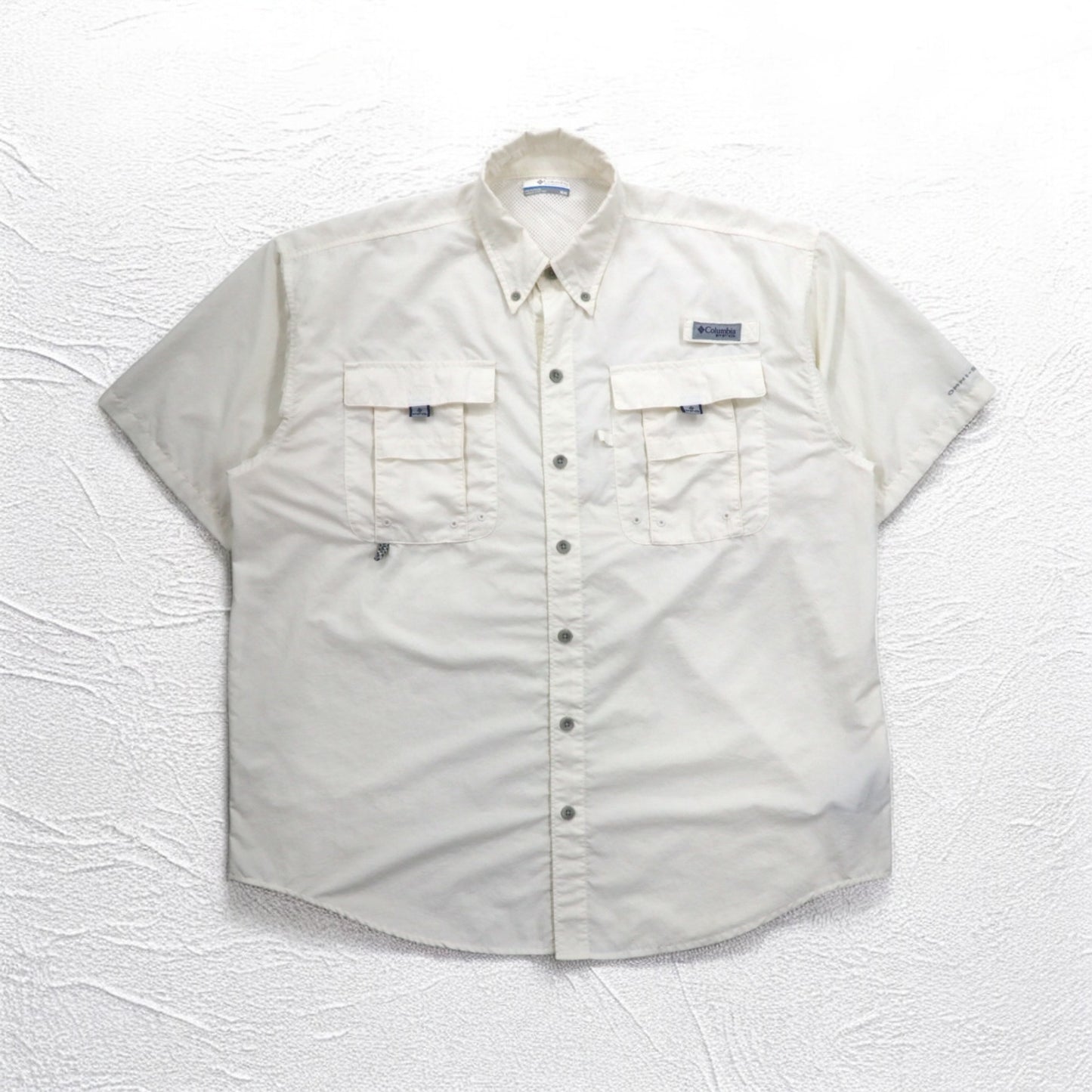 Columbia PFG Bahama II Short Sleeve Shirt Fishing Shirt M White Nylon FM7047