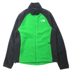 日本然リトテ-古着オンライン-THE NORTH FACE フルジップ フリースジャケット S グリーン グレー ポリエステル ワンポイントロゴ刺繍-THE NORTH FACE FLEECE Jacket S Green Gray Polyester One Point Logo Embroidery