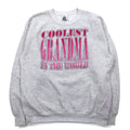 USA made 90s Lee print sweatshirt XL grey COOLEST GRANDMA IN THE WORLD